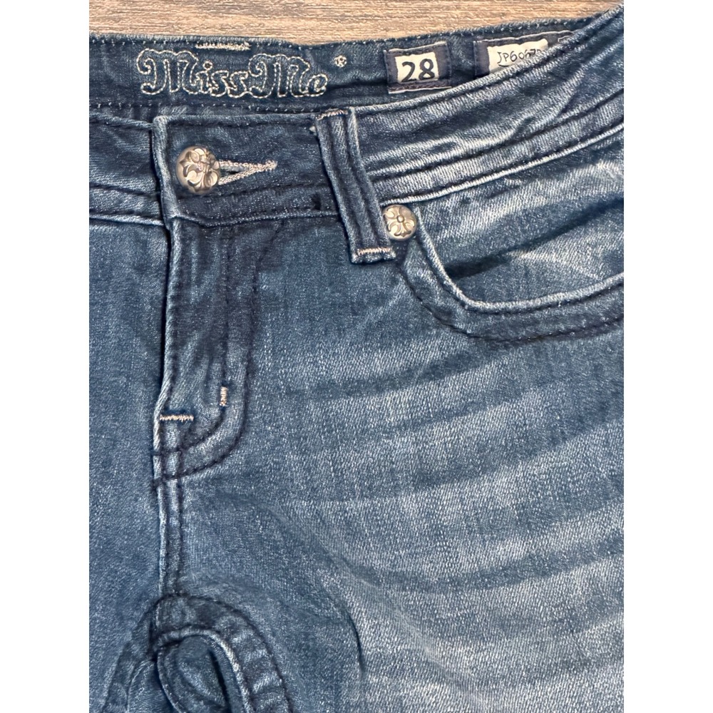 Miss Me Embellished Bling Bootcut Jeans Low Rise 28x34 (28x30) Western Y2K BKE - Picture 7 of 11
